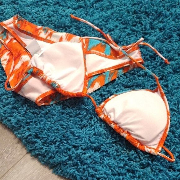Orange and Blue Bikini Set - Picture 9 of 11